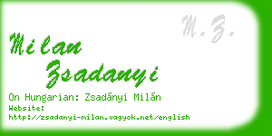 milan zsadanyi business card